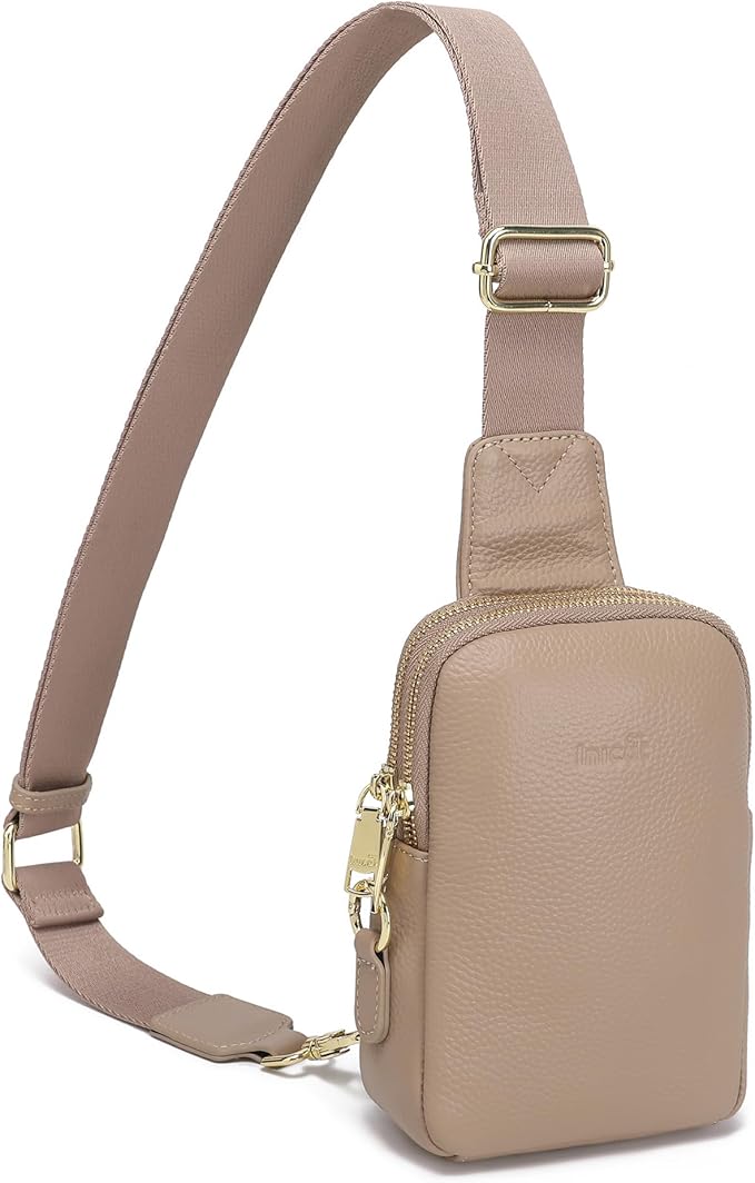 INICAT Travel Small Sling Bag Leather Crossbody Bags for Women Fanny Packs Cross Body Bag for Woman Cross Body Purses