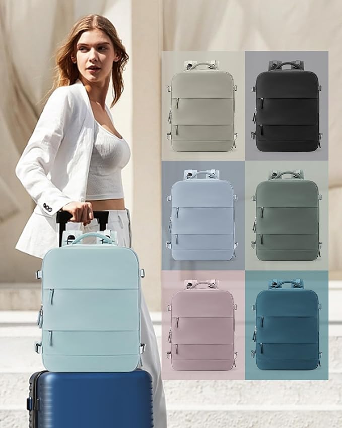 coowoz Large Travel Backpack Carry On for Women Man Gym Backpacks with Laptop Compartment Mochila de Viaje Teacher Personal Item Backpack Rucksack Airplane Accessories Must Haves Blue