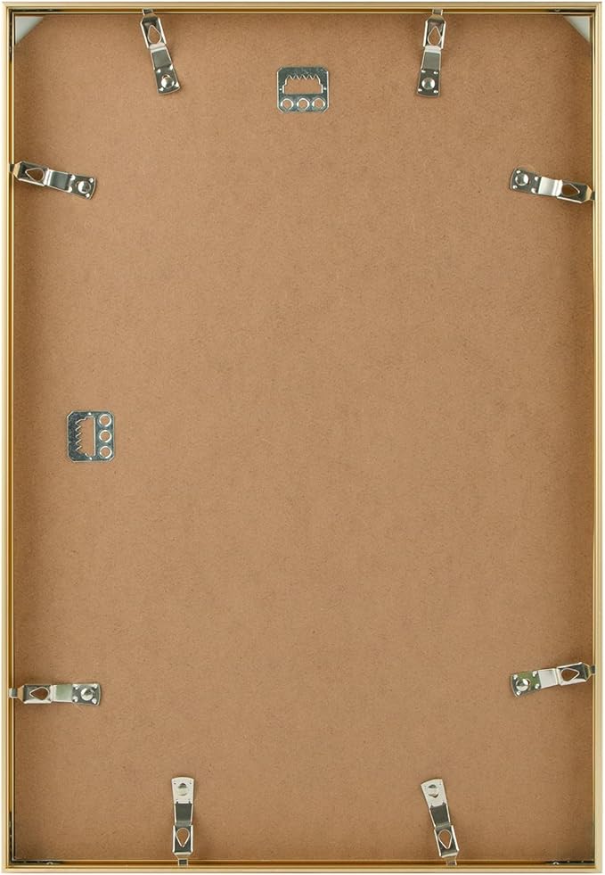 Golden State Art, 13x19 Aluminum Picture Frame, Gold Metal Thin Poster Frames for 13 x 19 inch Photo, Acrylic Front, Wall Hook for Horizontal or Vertical Display, 3 Pack