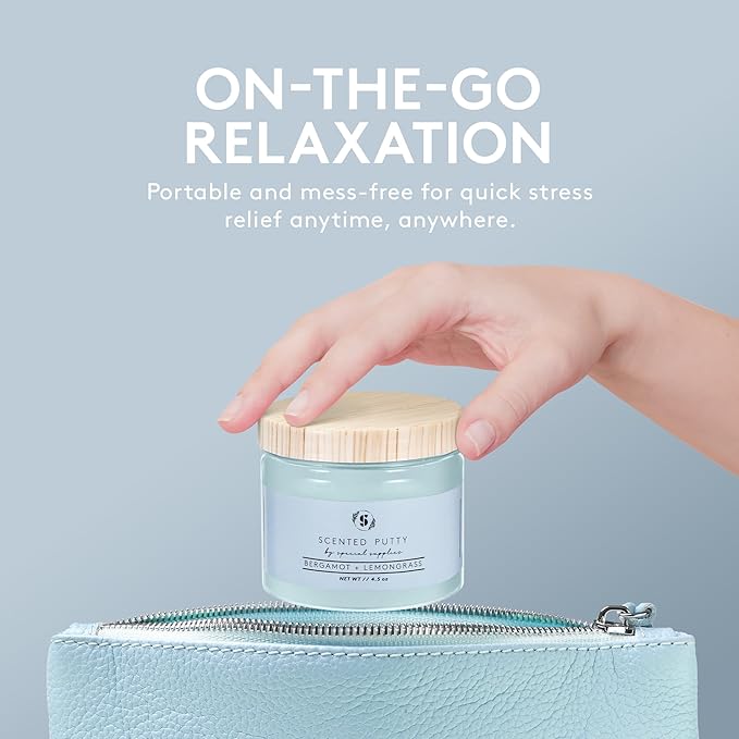 Special Supplies Scented Therapy Putty Dough - Infused with Pure Essential Oils for Aromatherapy and Meditation- Relaxation Gifts for Kids and Adults - Non-Stick (Bergamot + Lemongrass (4.5 oz))