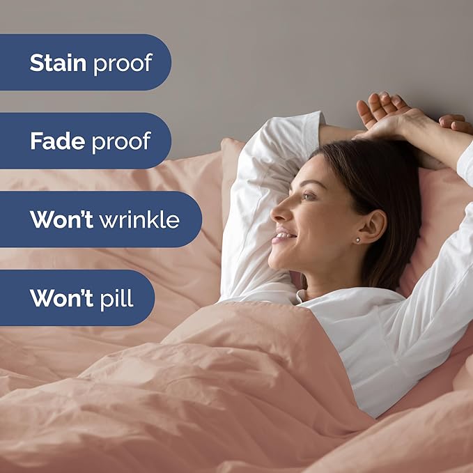 Duvet Cover Full Size Set - Extra Soft Full Size Duvet Cover 80 x 90 with 2 Pillow Shams - Hotel Luxury Quality Easy Care and Fade Free w/Zipper Closures & Ties - Comfy Breathable Bedding Set (Mauve)