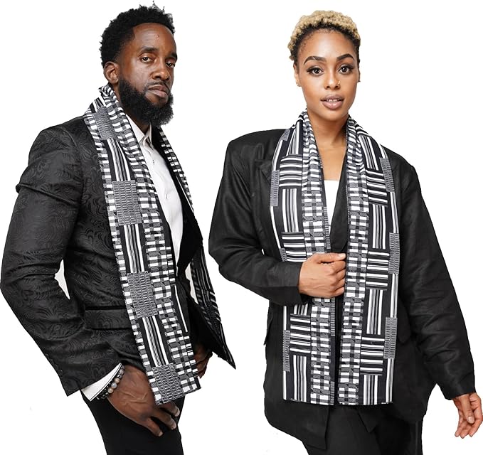 Dupsie's 1pc Kente African Print Graduation Stole, Made in Africa Black History, Festivals, Cultural, HBCU, Graduate, Schools