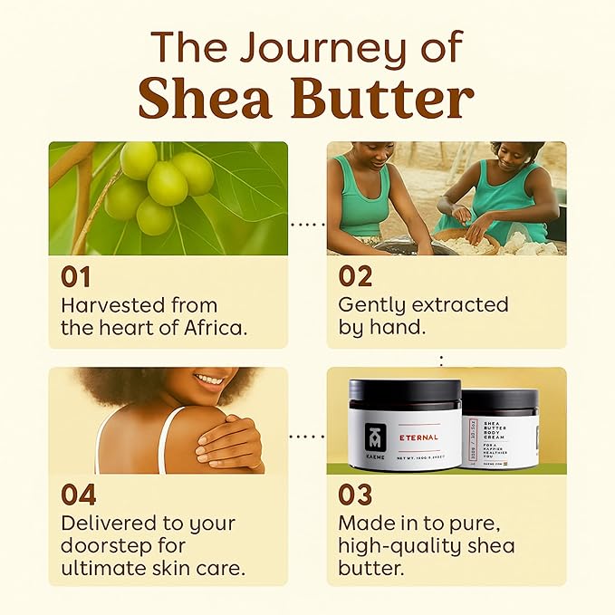 Kaeme Eternal Whipped Shea Butter Handmade from Raw organic, For Women and Men, Unrefined Shea Butter for Hair and Skin Moisturizer for Face and Body cream with Coconut Oil (10.5oz/300g jar)