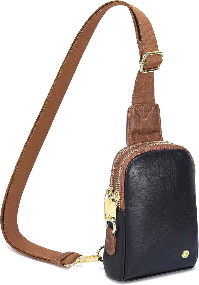 INICAT Travel Small Sling Bag Leather Crossbody Bags for Women Fanny Packs Cross Body Bag for Woman Cross Body Purses