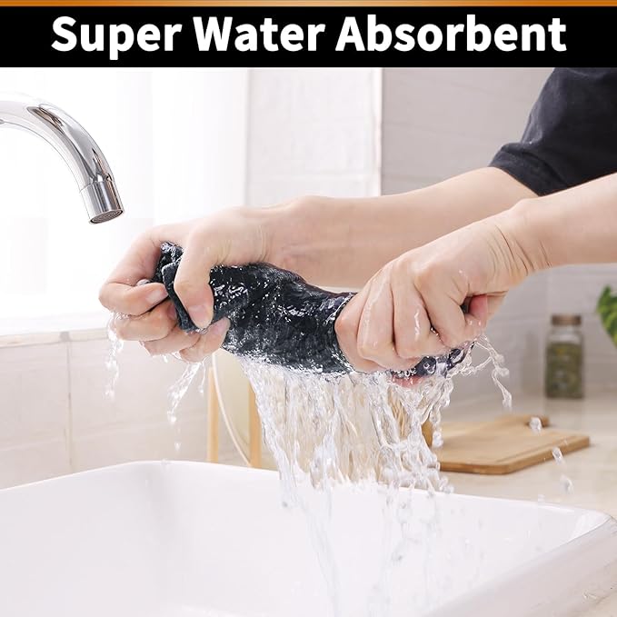 Homaxy 100% Cotton Waffle Weave Dish Cloths - 12 Pack Soft and Absorbent Dish Towels - 12 x 12 Inches Quick Dry Dish Rags - Dark Grey