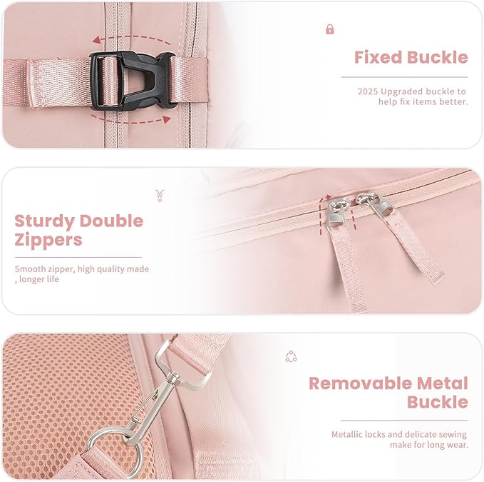 Travel Backpack for Women, Flight Approved Carry On Backpack with USB Charging Hole, Lightweight Travel Bag, Waterproof Causal Bookbag for College, Travel, Work