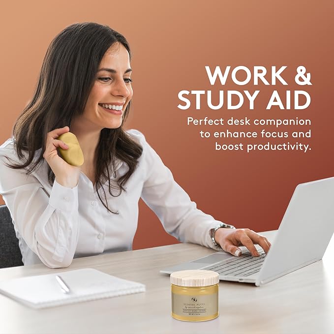 Special Supplies Scented Therapy Putty Dough - Infused with Pure Essential Oils for Aromatherapy and Meditation- Relaxation Gifts for Kids and Adults - Non-Stick (Earthy Dark Amber (4.5 oz))