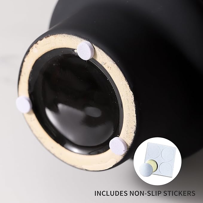 Modern Ceramic Vase Set of 3, 8 inch Simple Geometric Lines Vase for Pampas Grass Dried Fresh Flowers, Home Decor, Bedroom, Living Room, Bookshelf Decoration, Neutral Minimalist Nordic Style