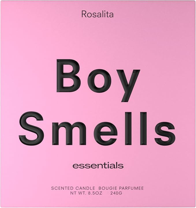 Boy Smells Rosalita Rose Scented Candle - 8.5 oz - Luxury Candle with Leather and Tangerine - Up to 50-Hour Burn - Cotton Wick