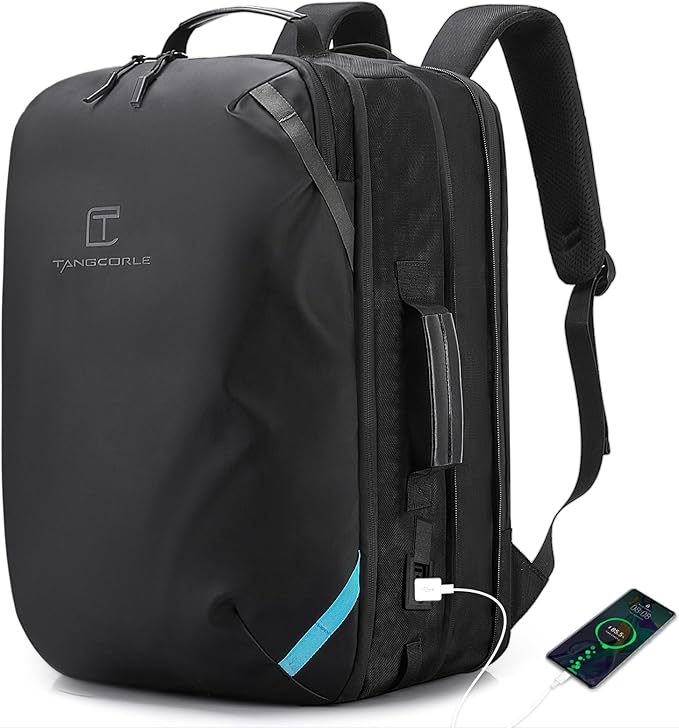 Travel Carry on Backpack, Extra Large Expandable 45L Backpack for Flight approved, 17.3" Laptop with USB Charging Port Backpacks, Water Resistant Computer Business Backpack for Men & Women