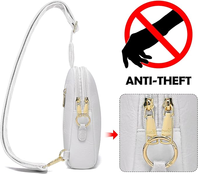 INICAT Travel Small Sling Bag Leather Crossbody Bags for Women Fanny Packs Cross Body Bag for Woman Cross Body Purses