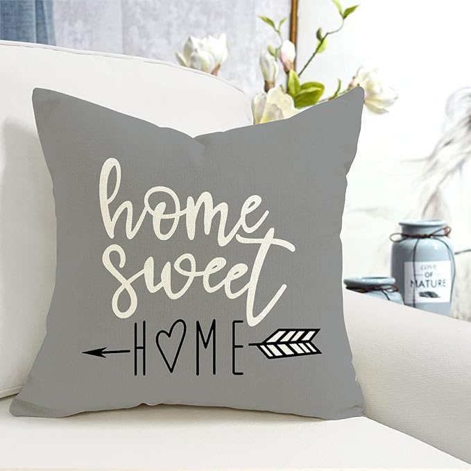 YCOLL Pillow Covers 18x18 Set of 4，Modern Sofa Throw Pillow Cover, Decorative Home Outdoor Linen Fabric Geometric Pillow Case for Couch Bed Car，Gray