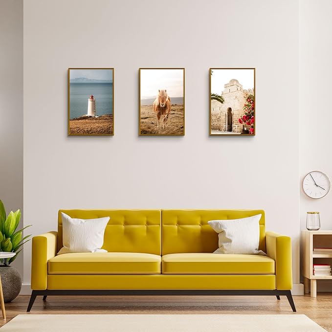 Golden State Art, 13x19 Aluminum Picture Frame, Bronze Metal Thin Poster Frames for 13 x 19 inch Photo, Acrylic Front, Wall Hook for Horizontal or Vertical Display, 3 Pack