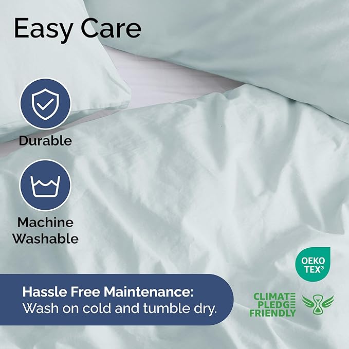 Duvet Cover Full Size Set - Extra Soft Full Size Duvet Cover 80 x 90 with 2 Pillow Shams - Hotel Luxury Easy Care and Fade Free with Zipper Closures & Ties - Comfy Breathable Bedding Set (Ice Blue)