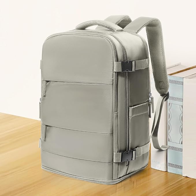 coowoz Travel Backpack Carry On for Women Man Gym Backpacks with Laptop Compartment Mochila de Viaje Teacher Personal Item Backpack Rucksack Airplane Accessories Must Haves Brown Small