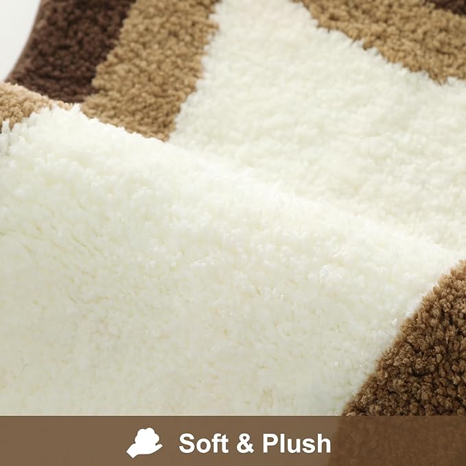 HAOCOO Bathroom Rugs Non Slip Washable, 18x25 inch Extra Soft Small Bath Mat, Microfiber Absorbent Cute Bath Mat Floor Carpet for Bathroom Indoor Door Mat Sink Tub Shower
