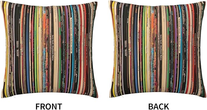 Classic Alternative Rock Records Square Pillow Case Throw Pillow Covers Decorative Pillowcase Cushion Cover with Car Couch Sofa Chair Bed Living Room 18x18 Inch