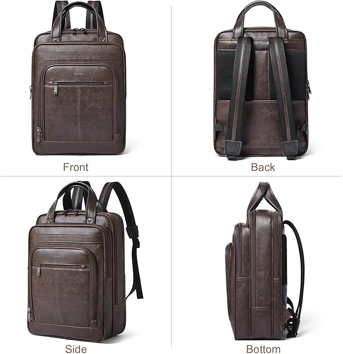 Shrrie 15.6" Laptop Backpack,Business Work Backpack Briefcase,Durable Computer Backpack for Office,Travel,College,Two-toned Coffee