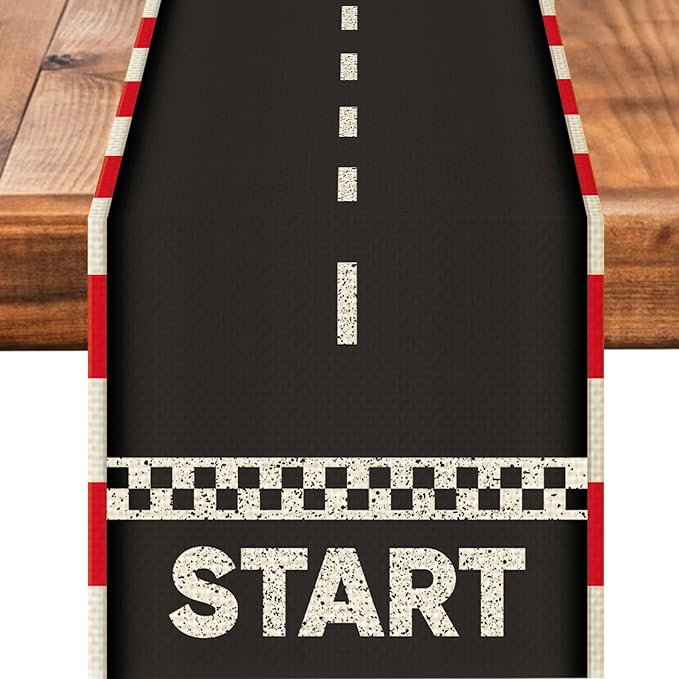 Race Track Table Runner Seasonal Spring Fall Kitchen Dining Linen Table Decoration for Indoor Outdoor Home Party Dinner 13x72 Inch