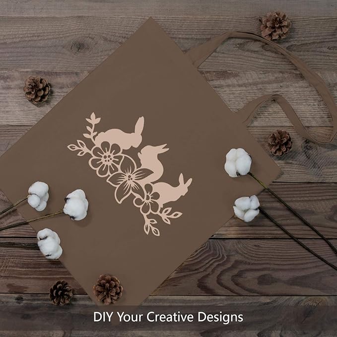 TOPDesign 12-Pack Economical 16"x15" Brown Cotton Tote Bag, Lightweight Medium Reusable Grocery Shopping Cloth Bags, Suitable for DIY, Advertising, Promotion, Gift, Activity