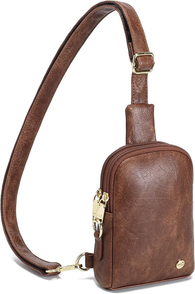 INICAT Travel Small Sling Bag Leather Crossbody Bags for Women Fanny Packs Cross Body Bag for Woman Cross Body Purses