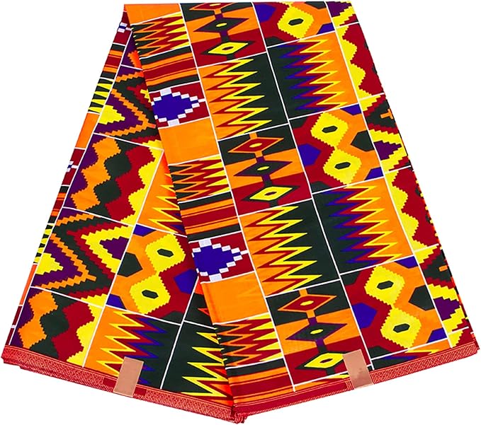 African Wax Fabrics 6 Yard 100% Cotton Ankara Kente Print Fabric for Party Dress