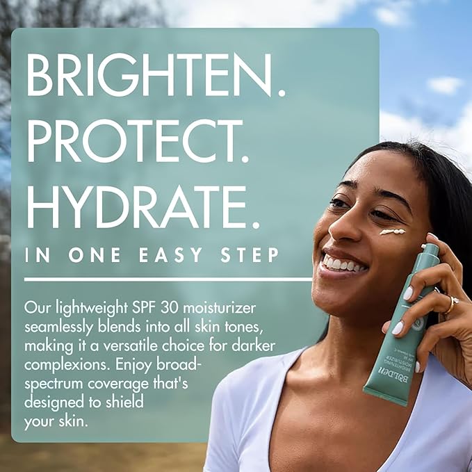 Bolden SPF 30 Brightening Face Moisturizer with Vitamin C | Broad Spectrum UVA/UVB Sunscreen | Applies Clear without Chalky Residue |1.0 FL Oz (Pack of 3)