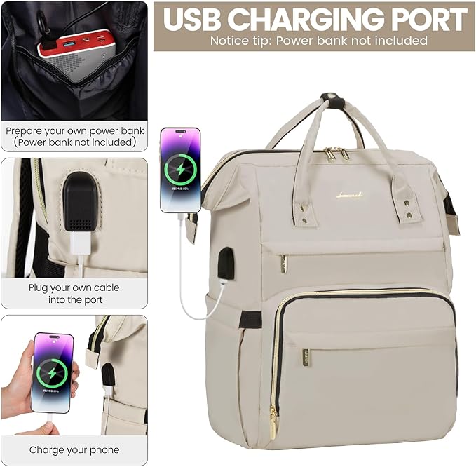 LOVEVOOK Laptop Backpack for Women Teacher Backpack Nurse Bag,Work Bag Backpack Purse Bag Anti-Theft Travel Backpacks with USB Charging Port,15.6 Inch Backpacks for College Business Casual