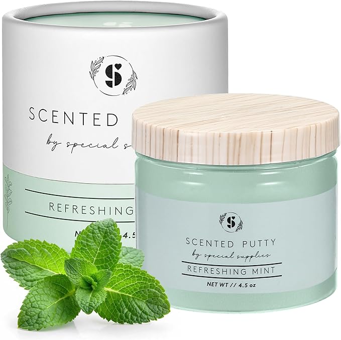 Special Supplies Scented Therapy Putty Dough - Infused with Pure Essential Oils for Aromatherapy and Meditation- Relaxation Gifts for Kids and Adults - Non-Stick (Refreshing Mint (4.5 oz))