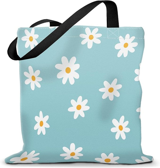 Canvas Tote Bag for Women，Cute Heavy-Duty Shoulder Bag with Zipper Pocket -Travel Tote for Grocery, Gym,Shopping