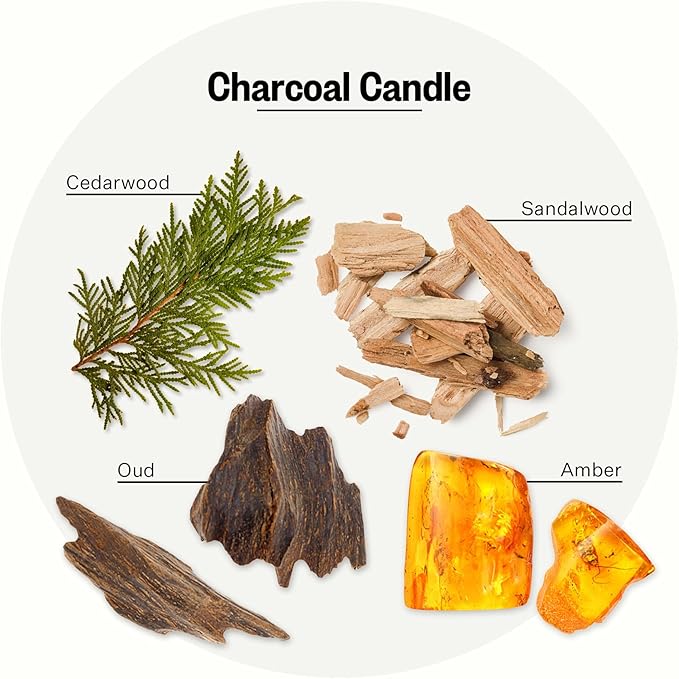 Apotheke Signature Scented Candles for Home, Charcoal - 10.5 oz - Soy Wax, Non Toxic, Large Jar Black - Luxury Candle Gifts for Women & Men - Cedarwood, Sandalwood, Oud, and Amber