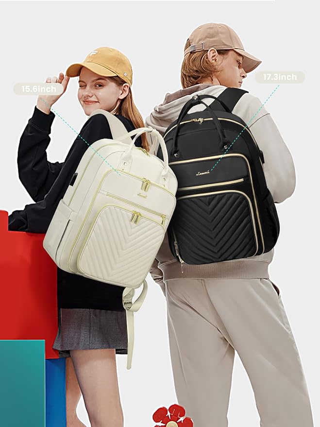 LOVEVOOK Laptop Backpack for Women, Beige
