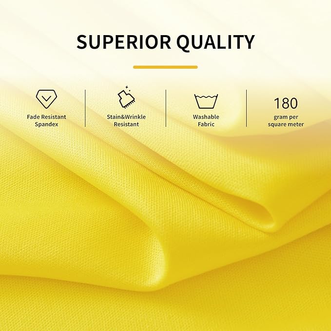 Outpain Spandex Round Tablecloths - 6 Pack Yellow, 72 inch Fitted Table Cloths with Skirt - Wrinkle Free for Wedding Party Dining Banquet