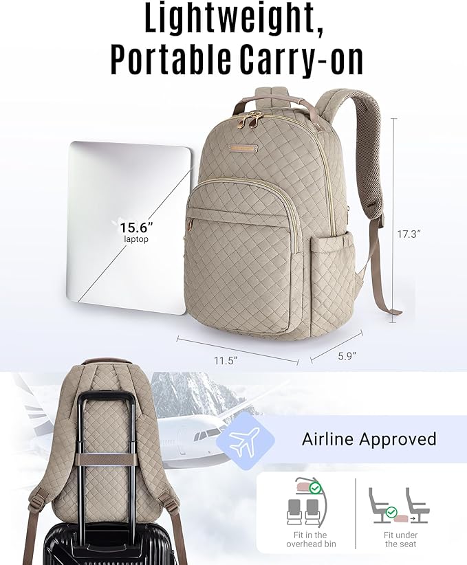 LIGHT FLIGHT Women Backpack for Work Laptop Backpack Women Travel Backpack Laptop Bag 15.6'' Laptop backpack