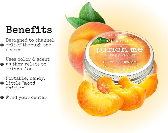 Pinch Me Therapy Dough - Holistic Aromatherapy Stress Relieving Putty - 10 Ounce (Peachy)