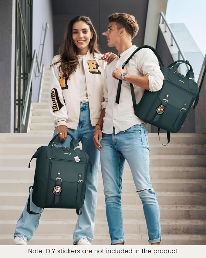 LOVEVOOK Laptop Backpack for Women Work Travel Backpack Purse, Nurse Bags Teacher Doctor Commuter Business Computer Bag, College Backpack Stylish Daypack, 15.6 Inch, Dark green-dark green