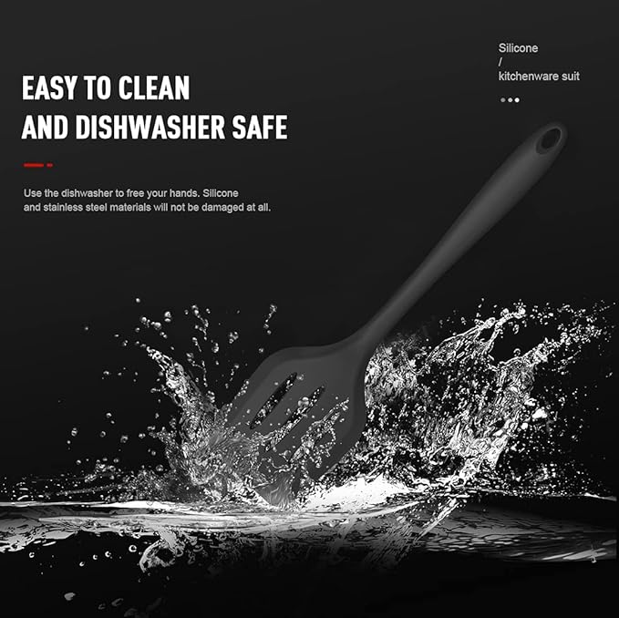 Silicone Cooking Utensils Set - 446°F Heat Resistant Kitchen Utensils,Turner Tongs,Spatula,Spoon,Brush,Whisk,Kitchen Utensil Gadgets Tools Set for Nonstick Cookware,Dishwasher Safe (BPA Free)