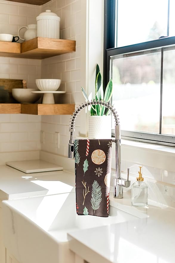 || 3 Pack|| Double Sided Dish Towels || Waffle Weave Microfiber|| Highly Absorbent || Hanging Loop || Dish Cloths || Modern || Designer Prints