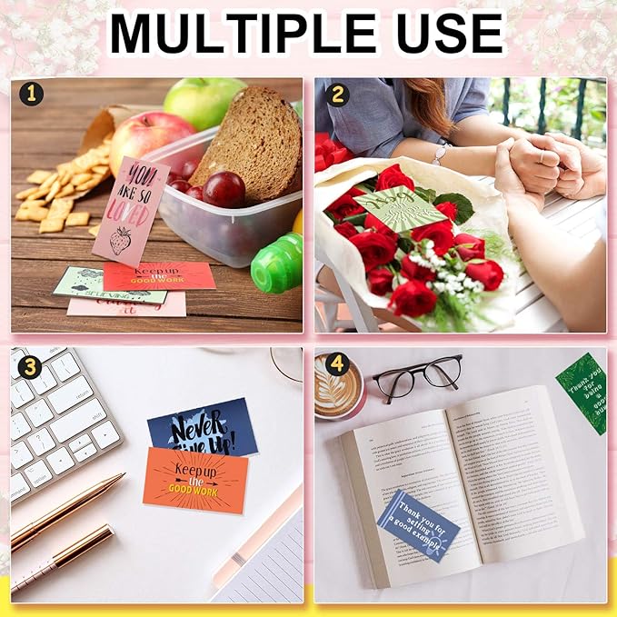 Outus 120 Pcs Motivational Encouragement Quote Cards Inspirational Kindness Appreciation Gratitude Business Cards Encouragement Mini Note Cards, 30 Styles, 3.5 x 2 Inch(Bright Style)