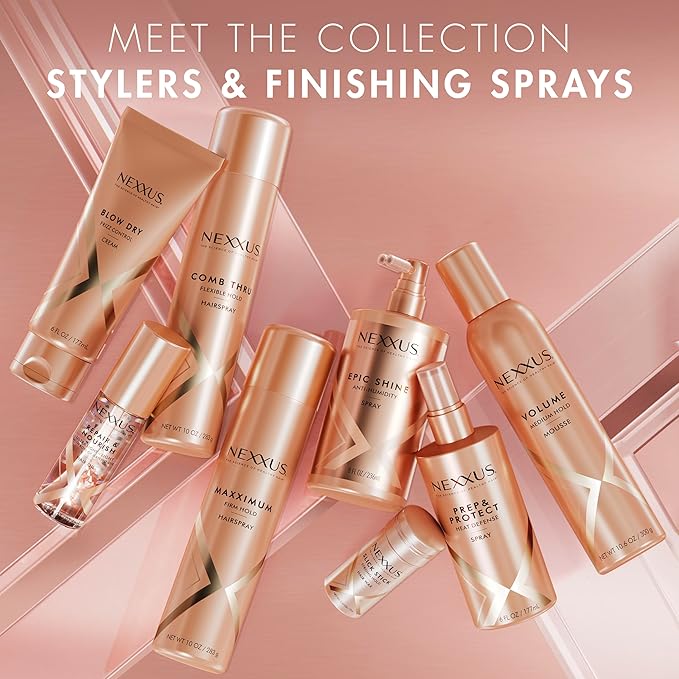 Nexxus Comb Thru Flexible Hold Hair Spray, Brushable Finish, 72H Humidity Shield, 10 oz