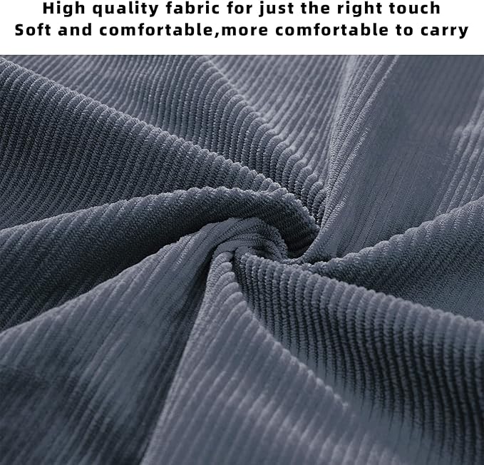 KALIDI Women Corduroy Tote Bag Zipper Casual Tote's Handbag Big Capacity Shoulder Bag with Pockets