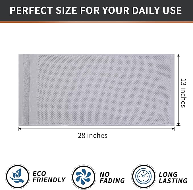 Homaxy 100% Cotton Waffle Weave Kitchen Towels, 13 x 28 Inches Super Absorbent and Machine Washable Dish Towels for Drying Dishes, 4-Packs, Light Grey