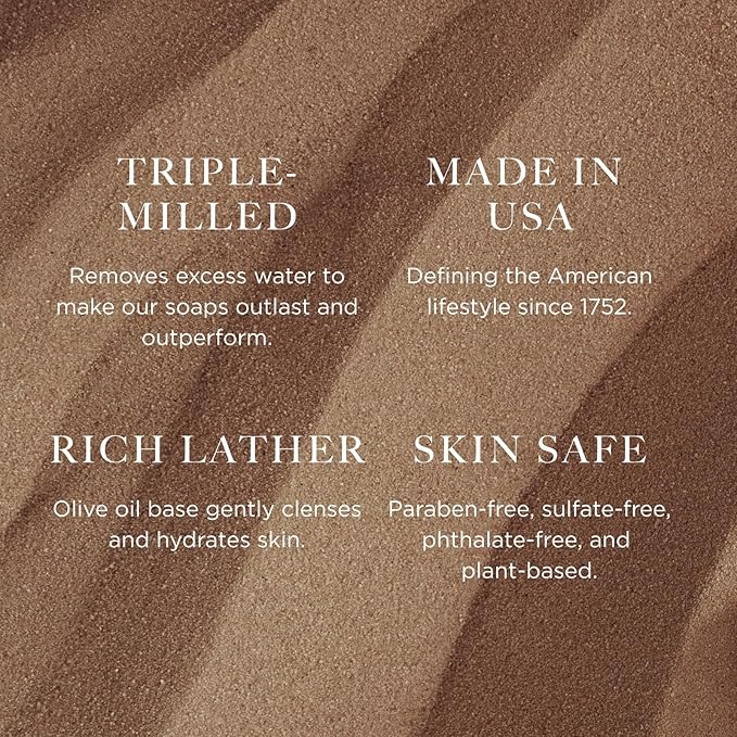 Caswell-Massey Number Six Natural Bar Soap for Men, Moisturizing Body Soap Bar for All Skin Types, Made with Essential Oils & Plant-Based Formula for Soft Skin, Made in USA, 5.8 oz