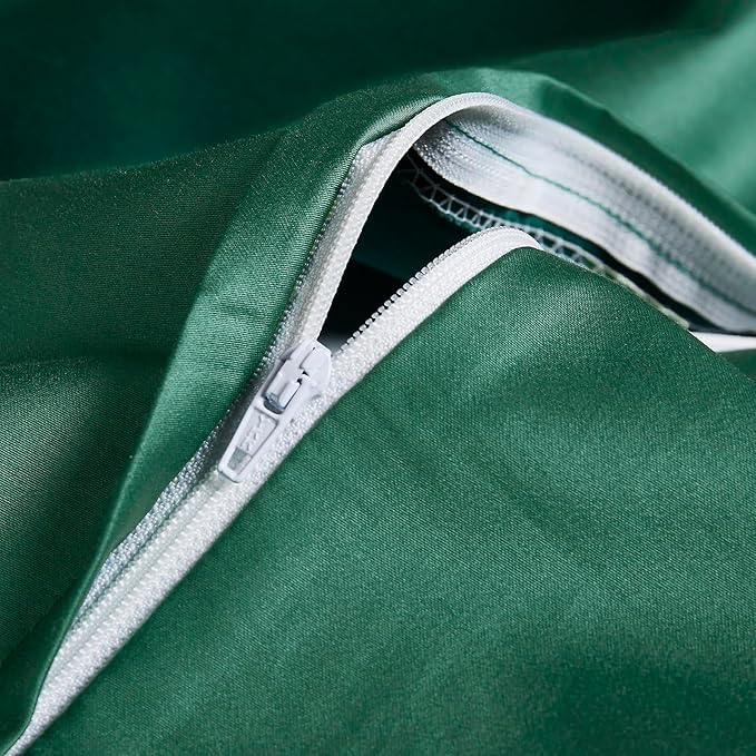 mixinni Dark Green Duvet Cover King Size, 100% Long Staple Cotton Honeybee Floral Pattern 3pc Bedding Duvet Cover Set with Zipper Ties 2 Pillowcases Perfect for Him and Her-King Size