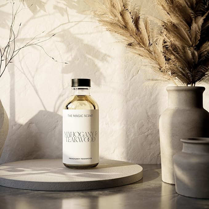 Mahogany & Teakwood Diffuser Oil - Hotel & Home Luxury Scents Inspired by Abercrombie & Fitch - Diffuser Oil Scents for Home Designed for Use in All Diffusers - 16.9 fl oz, 500 mL