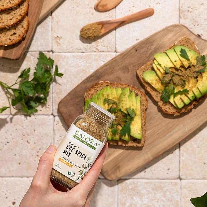 Banyan Botanicals CCF Spice Mix (Cumin, Coriander, Fennel)– Powder Blend of Organic Indian Spices for Cooking & Baking –Savory Spice Blend Inspired by CCF Tea 2.8 oz –Non-GMO Sustainably Sourced Vegan