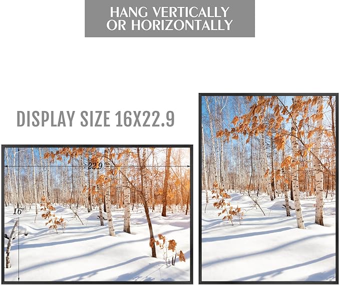 Golden State Art, A2 Aluminum Picture Frame, Black Metal Thin Poster Frames for 16.5x23.4 inch Photo, Acrylic Front, Wall Hook for Horizontal or Vertical Display, 3 Pack