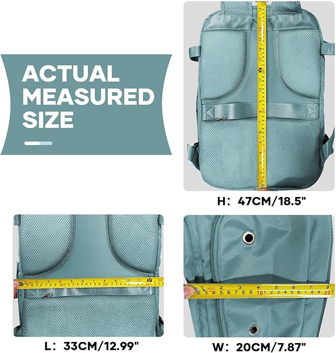 coowoz Large Travel Backpack For Women Men,Carry On Rucksack Flight Approved,Hiking Backpack Waterproof Outdoor Sports Casual Daypack Fit 15.6 Inch Laptop Compartment (Blue)