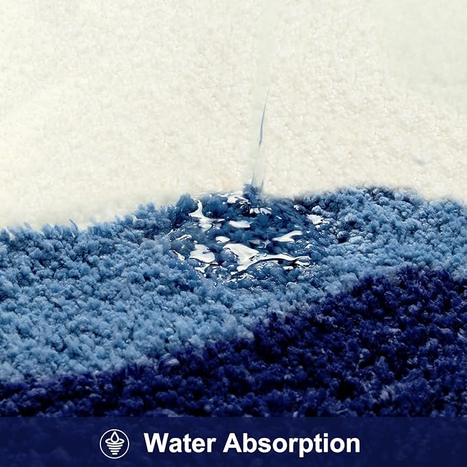 HAOCOO Luxury Soft Long Boho Rugs, 24x59 Inch Non-Slip Microfiber Absorbent Washable Rugs for Bedside Sink Tub Shower