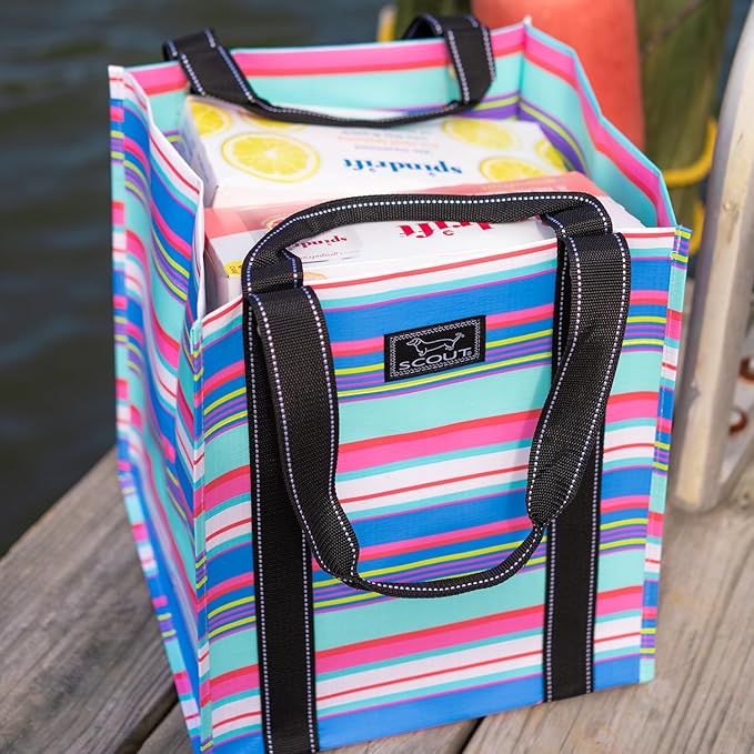 SCOUT Bagette Market Tote, Large Reusable Grocery Bag with Burst-Proof Bottom